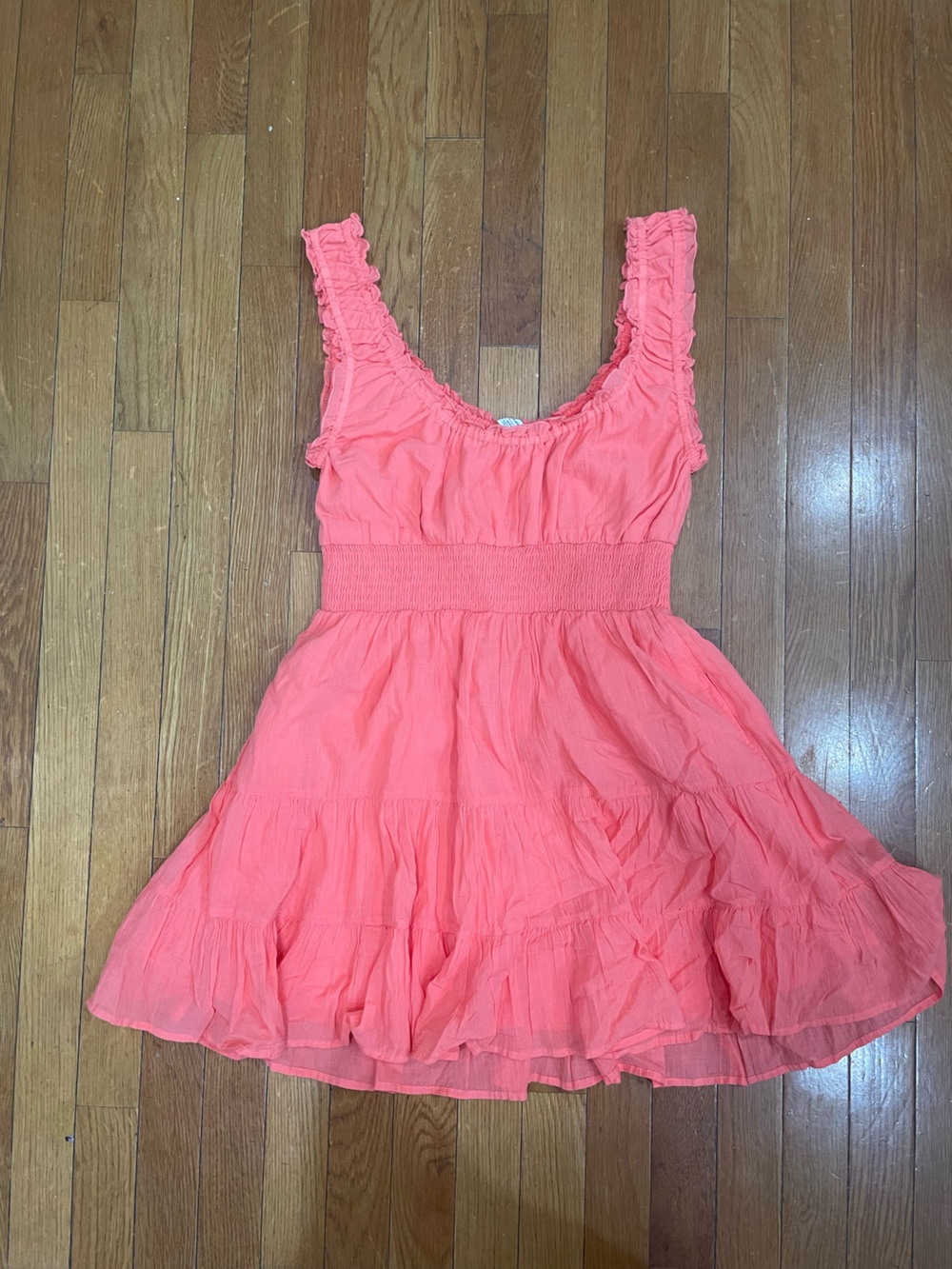 Women’s American Eagle Coral Pink Smocked Waist Sundress-Size Small